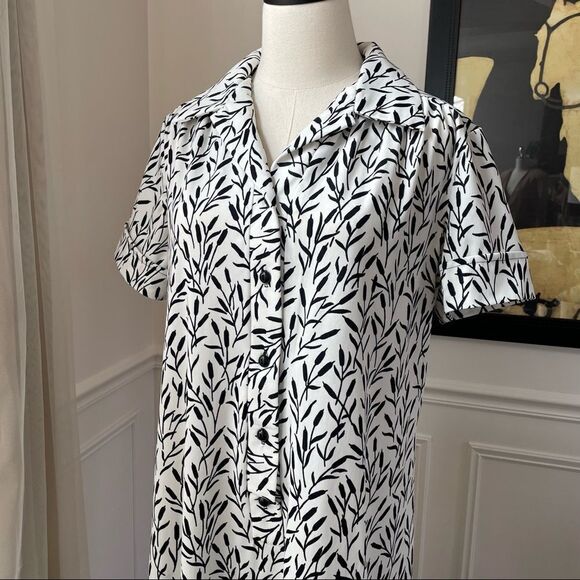 Vintage 70s Cattail Print House Dress Volup XL 1X - Picture 4 of 9